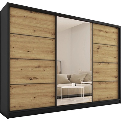 NEJBY HARAZIA 250 so zrkadlom čierny mat/dub artisan
