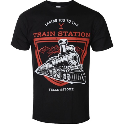 HYBRIS Мъжка тениска Yellowstone - Taking You To The Train Station - Черна - HYBRIS - PM-1-YSTN015-H86-3-BK