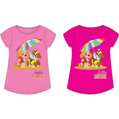 Paw Patrol dievčenské tričko PAW 235 sýto ružová