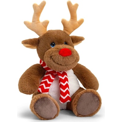 Keel Toys Keeleco, Eкологична плюшена играчка, Еленчето Рудолф, със шалче, 35 см (SX1936)