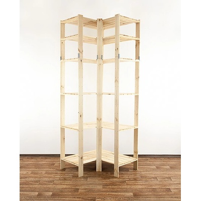Wamar Sosenkaw REGÁL DREVENÝ ROHOVÝ Maxi 6W 230x85x50 - BOROVICA