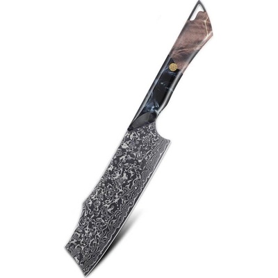 IZMAEL Damaškový kuchynský nôž Tetsu Nakiri/Modrá 17.9 cm