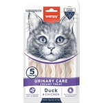 Wanpy Cat Urinary кремообразно лакомство за котки с патица и пиле, при проблеми с уринарния тракт, 5х14gr