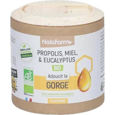 Nat&Form Прополис, пчелен мед и евкалипт, 45 желирани таблетки, Nat&Form (006453 (PRO_GOMME))