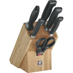 ZWILLING Комплект ножове в багажник Четири Star Zwilling бамбук 7 бр (ZW35068002)