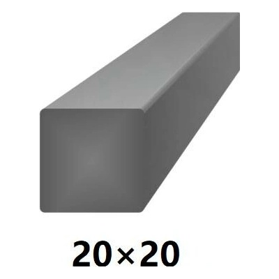 Hranatá čtvercová plná ocelová tyč 20x20 mm (čtverhran), bez povrchové úpravy 3 m (J-S20x20-3)