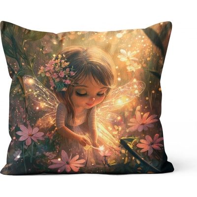 Takoy Bavlněný povlak na polštář 45x45 premium satén lesní víla Pink Livana-HT-00076 | 45 x 45 cm