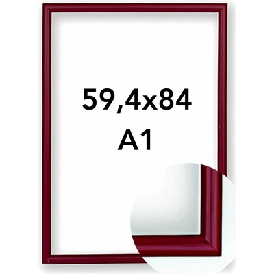 Fotorámeček BF Rozměr: A1 - 59,4 x 84 cm, Barva: Bordó, Typ zasklení: Plexi
