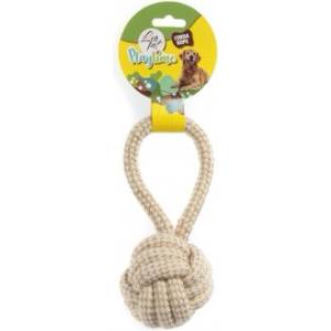LEOPET Играчка за куче - Въжена топка с дръжка - 21 см, 115 гр - 1 бр, leopet Италия, 76096/ghc102