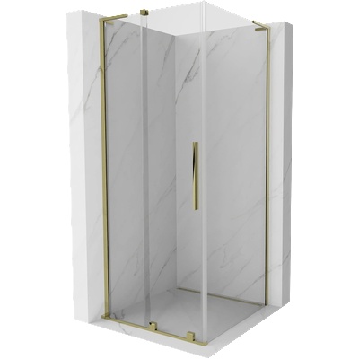 Mexen Velar L плъзгаща се душ кабина 110 x 110 см, прозрачна, златиста - 871-110-110-03-50 (871-110-110-03-50)