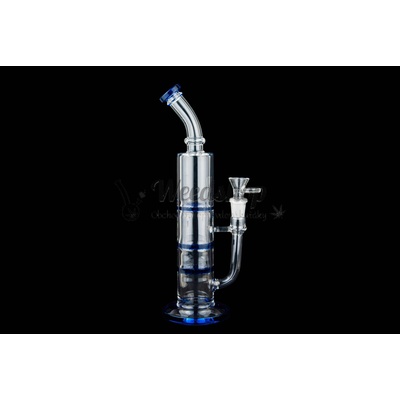 WeedShop Sklenený bong 28 cm s 3x Honeycomb perkolátorom Modrá