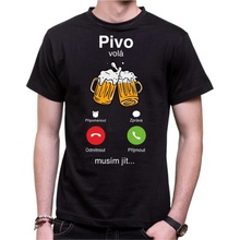 Fajntričko tričko Pivo volá musím jít Phone černá