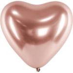 Party Deco Латексови Балони Хром, Сърце, Розово Злато, 30см (chb2-019r-50)
