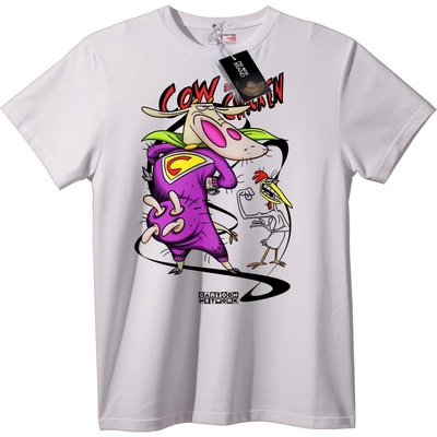 NOONEBRAND Тениска Крава Верига Карикатура - 3XL, White