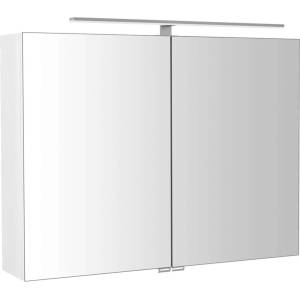 SAPHO Riwa - Огледален шкаф с LED осветление, 81x70x17 см, 2 врати, лъскаво бяло RIW080-0030 (RIW080-0030)