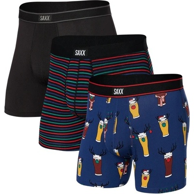 Saxx DAYTRIPPER BOXER BRIEF FLY 3PK brewdolph/gent stripe/black