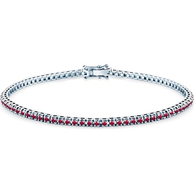 SAVICKI Тенис гривна, бяло злато 585, рубини 1.660К. 2.3mm. 19cm