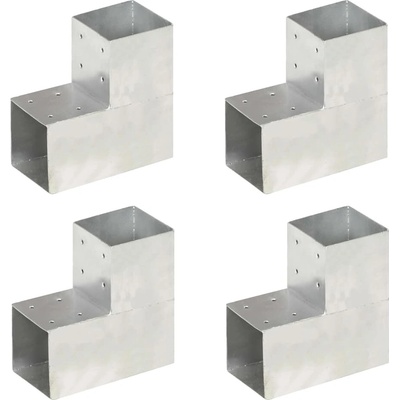 Greatstore Trámová spojka 4 ks ve tvaru L pozinkovaný kov 101 x 101 mm