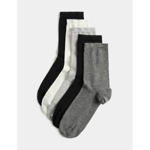 Marks & Spencer 5 чифта супермеки високи чорапи Marks & Spencer сива Marks & Spencer | Siv | ЖЕНИ | 3-5