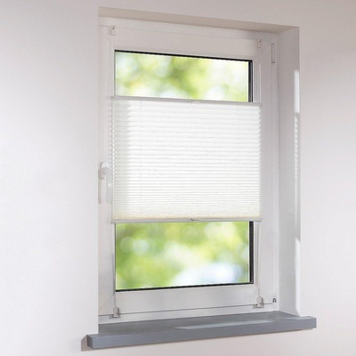 Grandekor Плисирана слънцезащитна полупрозрачна щора 130 х 60 см. , без необходимост от пробиване, перлено бяло BZ60A130 Grandekor® 19503