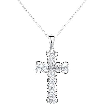 DELIS Медальон от сребро 925, jw1276, кръстовиден модел, родиево покритие (jw1276)