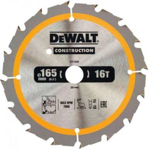 DEWALT - Режещ диск 165х20 мм, 16 зъба DT1948 (DT1948)