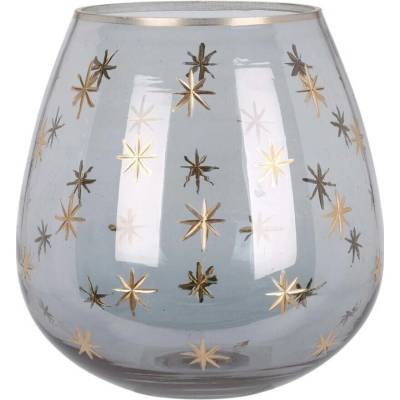 Home Styling Collection Svícen na čajovou svíčku ve tvaru sklenice, Ø 14 cm, šedý šedá