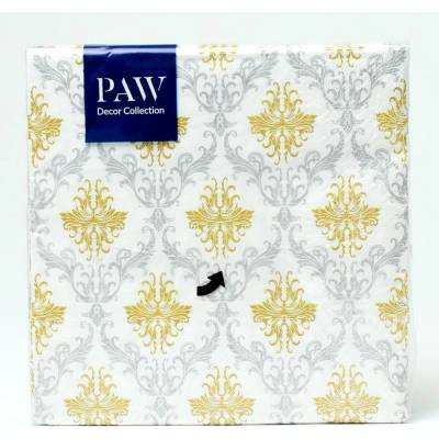PAW servítky L Royal Ornament silver 33x33cm