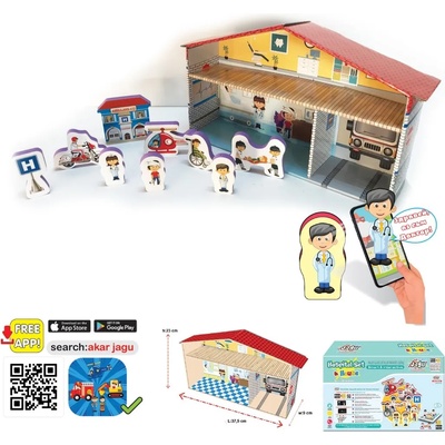 Jagu Комплект говорещи играчки Jagu - Болница и къща, 10 части (91-518)