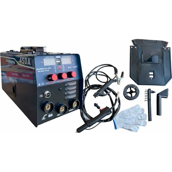 KraftMaster Инверторен електрожен 400А с телоподаващо 3в1 KraftMaster + соларна маска + ролка тел