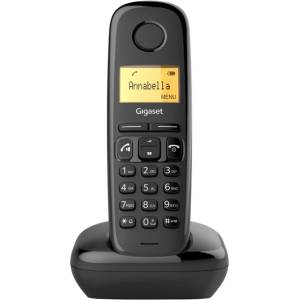 Gigaset Безжичен телефон Gigaset A270, 1.5"(3.81cm) LCD дисплей, 1 линия, адресна памет за 80 номера, черен Телефонни апарати