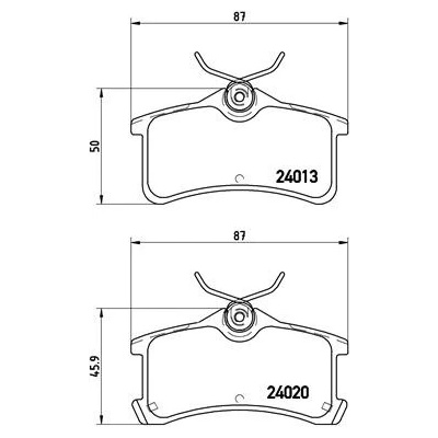 BREMBO Sada brzdových platničiek kotúčovej brzdy P83084