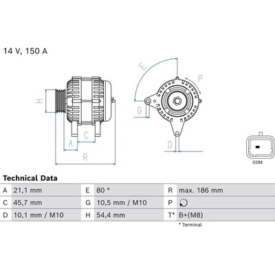 BOSCH 0 986 084 640 generátor (0986084640)