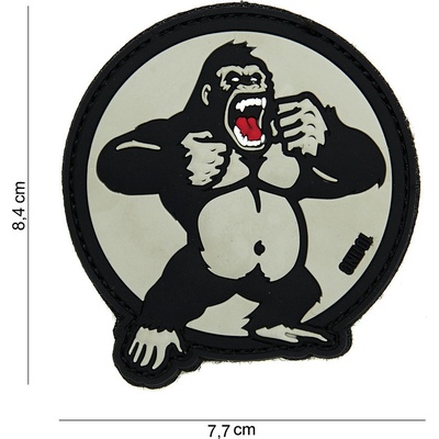 Gumová nášivka 101 Inc King Kong - biela