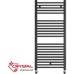 Crystal Водна лира за баня Crystal DIAMOND STRAIGHT BLACK MATT 330 W, черен мат, 690×500 mm (Crystal DIAMOND STRAIGHT BLACK MATT 330)
