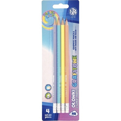 Astra Графитни моливи astra pen Пастелни триъгълни гумички hb 4 бр. /блистер 206022030 (206022030)