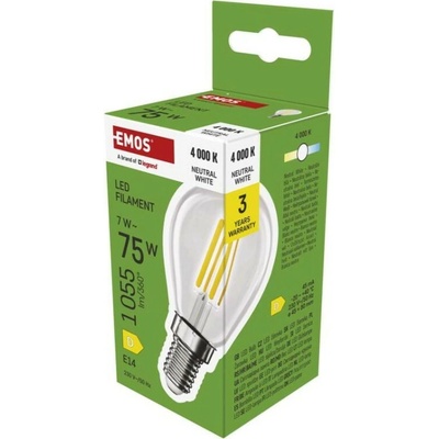 Emos LED žiarovka Filament Mini Globe E14 7 W 75 W 1055 lm neutrálna biela ZF1D53