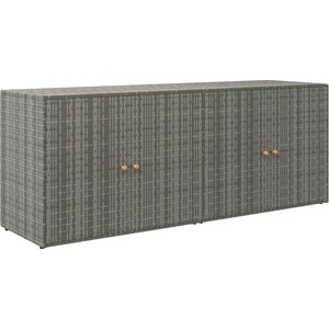  Градински шкаф за съхранение сив 198x55, 5x80 см полиратан