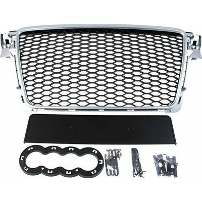 Mtuning_f grill audi A4 B8 RS-styl stříbrná černá (08-12) PDC