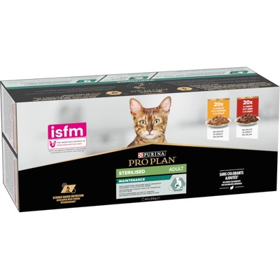 PRO PLAN Sterilised Adult kapsičky hovězí, kuře 40 x 85 g
