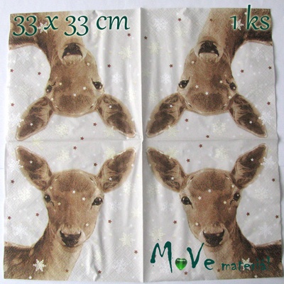 ubrousek na decoupage 33 x 33cm 1ks srnka
