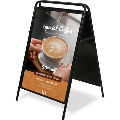 A-Z Reklama CZ Kovové áčko Elegant s rámem na plakát A1 Černé – Zboží Mobilmania