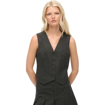 SUPERDRY Елек Superdry Pinstripe waistcoat - Black (Charcoal Pinstripe)