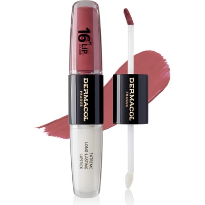 Dermacol 16H Lip Colour Extreme Long-Lasting Lipstick dlhotrvajúca dvojfázová farba a lesk na pery No. 12 8 ml
