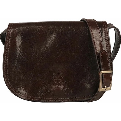 Malá kožená crossbody kabelka no. 46 tmavěhnědá NEW