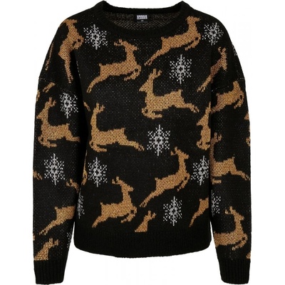 Ladies Oversized Christmas Sweater - black/gold