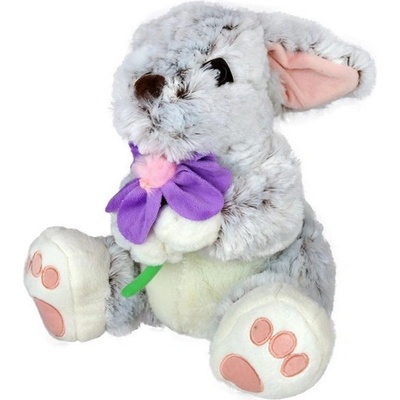 Плюш АМЕК Заек сив с морков или цвете, детска плюшена играчка