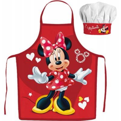 Javoli Detská zástera s čiapkou Minnie Mouse Red Hearts