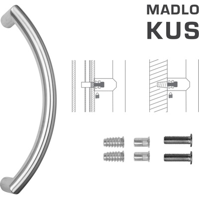 FT - MADLO kód K39 Ø 32 mm SP ks Rozteč madla: 350 mm, Dĺžka: 382 mm, Rozmer profilu madla: Ø 32 mm