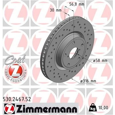 Brzdový kotúč ZIMMERMANN 530.2467.52 (530246752)